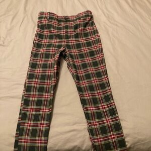 Garage Skinny Plaid Trousers with Red and Black Pattern
